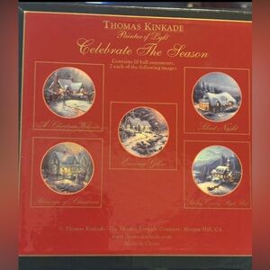 Thomas Kinkade hand crafters set of 10 ornaments NIB